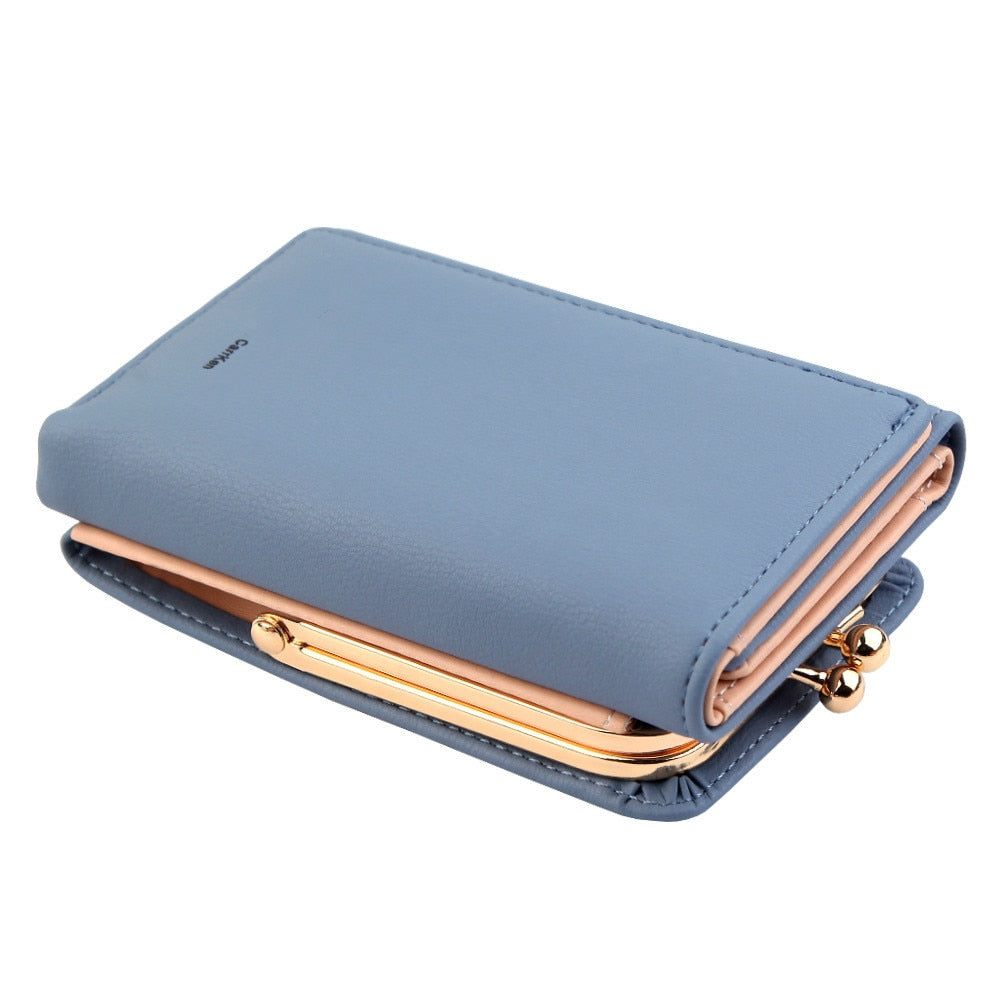 Wallet Women 2020 Lady Short Women Wallets Black Red Color Mini Money Purses Small Fold PU Leather Female Coin Purse Card Holder