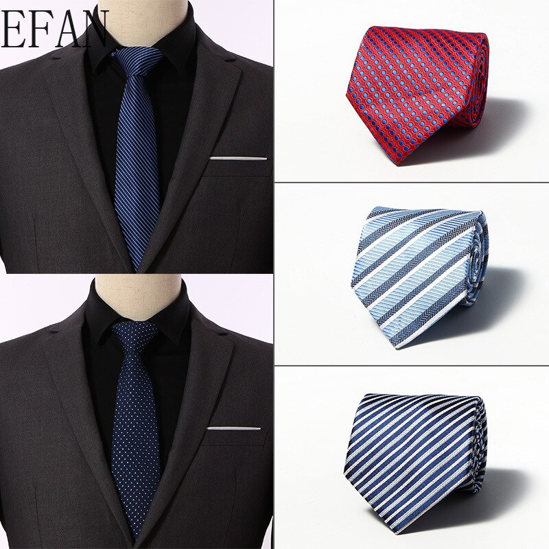 Luxury Fashion Striped Plaid Men's Tie Red Blue Grey Classic Neck Ties Leisure Business Wedding High Quality 8cm Silk Necktie