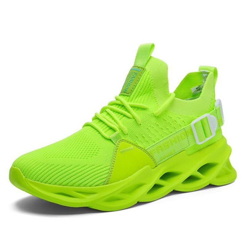 Sneakers Men Breathable Green 2021 Men Casual Shoes Autumn Big Size Soft Sneakers Women Lace-Up Mesh Fashion Sport Couple Shoes