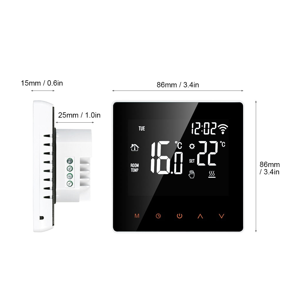 Thermostat intelligent d'avatto Tuya WiFi, télécommande électrique de température de chaudière d'eau/gaz de chauffage par le sol pour Google Home, Alexa