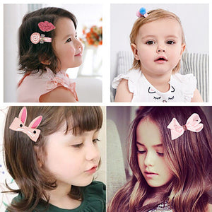 18 Pcs/Box Children Hair Accessories for Girls Hair Clips Headbands Cute Bow Flowers Cartoon Animals Shape Hair Accessories