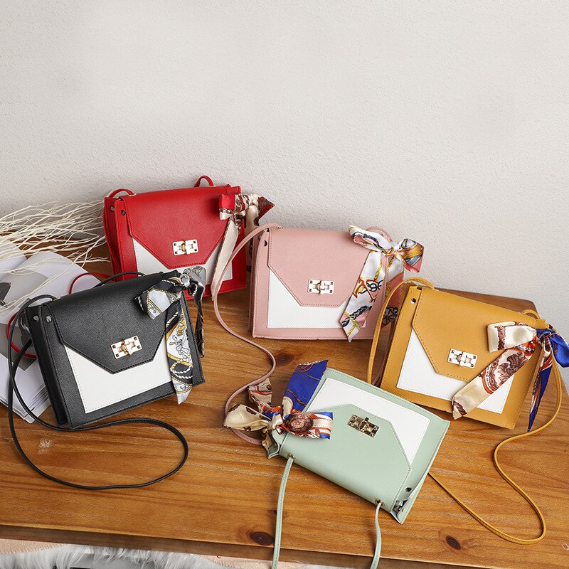 Women's Sling Bag 2020 spring new elegant fashion wild shoulder messenger bag with ribbon casual mobile phone change bag handbag