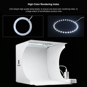 Mini anneau Lightbox pliant Portable Photo Studio boîte photographie Softbox boîte à lumière Studio tir tente boîte Kit avec 6 décors