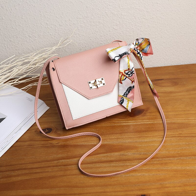 Women's Sling Bag 2020 spring new elegant fashion wild shoulder messenger bag with ribbon casual mobile phone change bag handbag