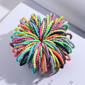 100PCS/Set Girls Candy Colors Nylon Elastic Hair Bands Children Rubber Band Headband Scrunchie Fashion Hair Accessories