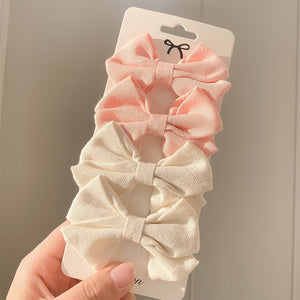 4PCS/SET 2021 New Girls Leopard Hairpins Kids Sweet Hair Clips Barrettes Lovely Hair Bows Children Cute Kids Hair Accessories