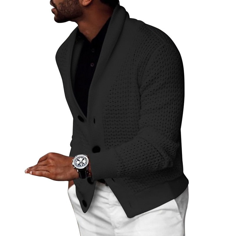 New Hot Sell Middle-Long Mens White Sweater Cardigan Trench Male Autumn Warm jacket Coat Sweater Winter