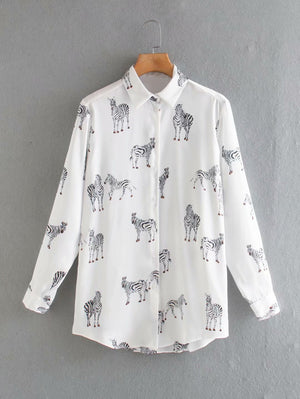 Silk Satin plus size Shirt goth zaraing-style za sheining women
