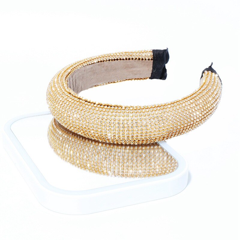 CN Baroque Full Crystal Hair Bands For Women Luxury Padded Diamond Headband Hair Hoop Christmas Gifts Christmas Hair Accessories