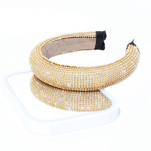 CN Baroque Full Crystal Hair Bands For Women Luxury Padded Diamond Headband Hair Hoop Christmas Gifts Christmas Hair Accessories