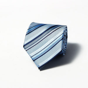 Luxury Fashion Striped Plaid Men's Tie Red Blue Grey Classic Neck Ties Leisure Business Wedding High Quality 8cm Silk Necktie