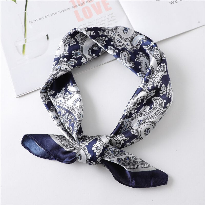 Women Square Silk Scarf Chiffon Satin Lady Hair Neck Foulard  Scarves Shawl Wrap Female Bandana Head Kerchief Hijab Headband