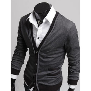 Zogaa 2021 Hot Dark Gray/Black Mens Fashion Simple Cotton Fake Pocket Zipper Man Imported Wool Sweater Cardigan Coat Jackets