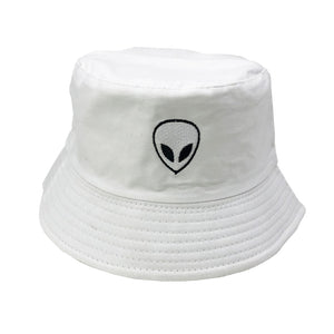 Unisex Embroidered Alien Foldable Bucket Hat Beach Sun Hat Street Headwear Fisherman Outdoor Cap Men and Woman Hat