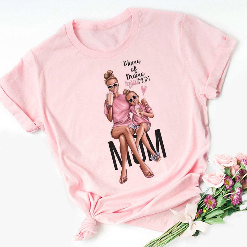 Mother's Love Female Shirt Women Blouses Super Mama Summer 2020 Funny Shein Plus Size Fashion Clothes Harajuku Pink Blouse Women
