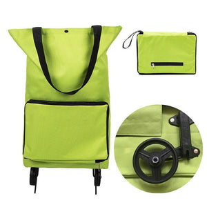 Portable Women Shopping Bag Folding Grocery Shopping Wheel Bag Small Pull Cart Buy Vegetables Food Storage Bag Organizer Tug Bag