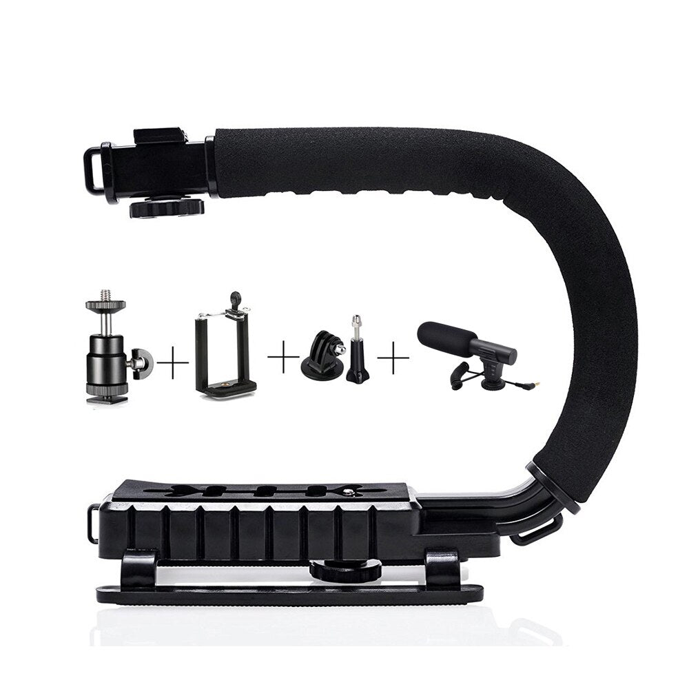 Stabilisateur de cardan de caméra MAMEN avec studio LED lumière vidéo et Microphone pour la photographie DSLR stabilisateur de poche de prise de vue Vlog