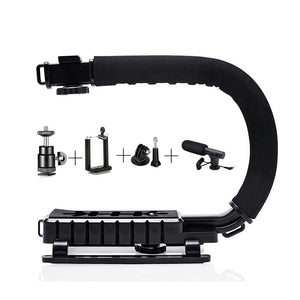 Stabilisateur de cardan de caméra MAMEN avec studio LED lumière vidéo et Microphone pour la photographie DSLR stabilisateur de poche de prise de vue Vlog