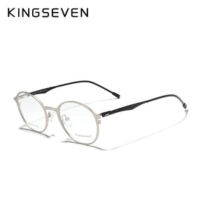 KINGSEVEN Original Titanium Optical Glasses Full Frame Men Ultralight Retro Round Myopia Prescription Eyeglasses Women Eyewear