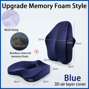 Memory Foam Seat Cushion Orthopedic Pillow Coccyx Office Chair Cushion Support Waist Back Cushion Car Seat Hip massage Pad Sets