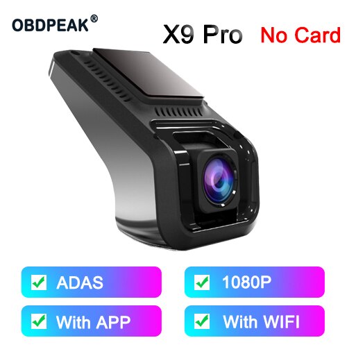 X9 Pro caméra de tableau de bord WiFi | Caméra enregistreur DVR, Full HD 1080P, caméra de tableau de bord Cycled DVR avec rétroviseur, numérique