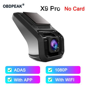 X9 Pro caméra de tableau de bord WiFi | Caméra enregistreur DVR, Full HD 1080P, caméra de tableau de bord Cycled DVR avec rétroviseur, numérique