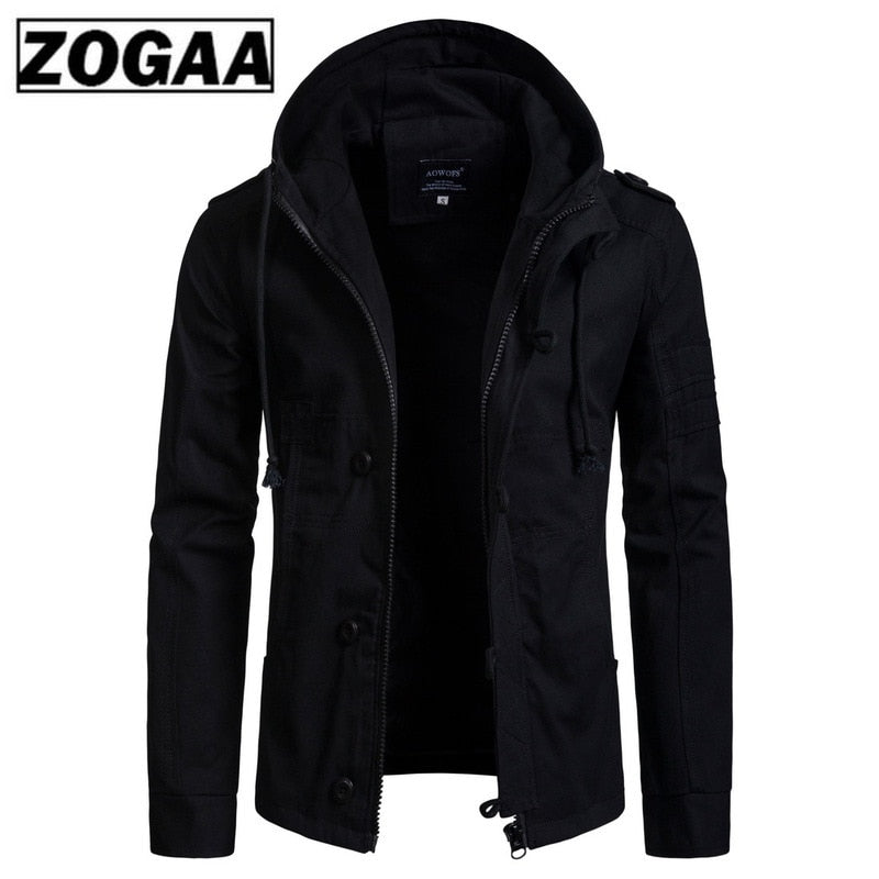 Zogaa 2020 Brand Slim Men Jacket Army Green Military Wide-waisted Coat Casual Cotton Hooded Windbreaker Jackets Overcoat Male