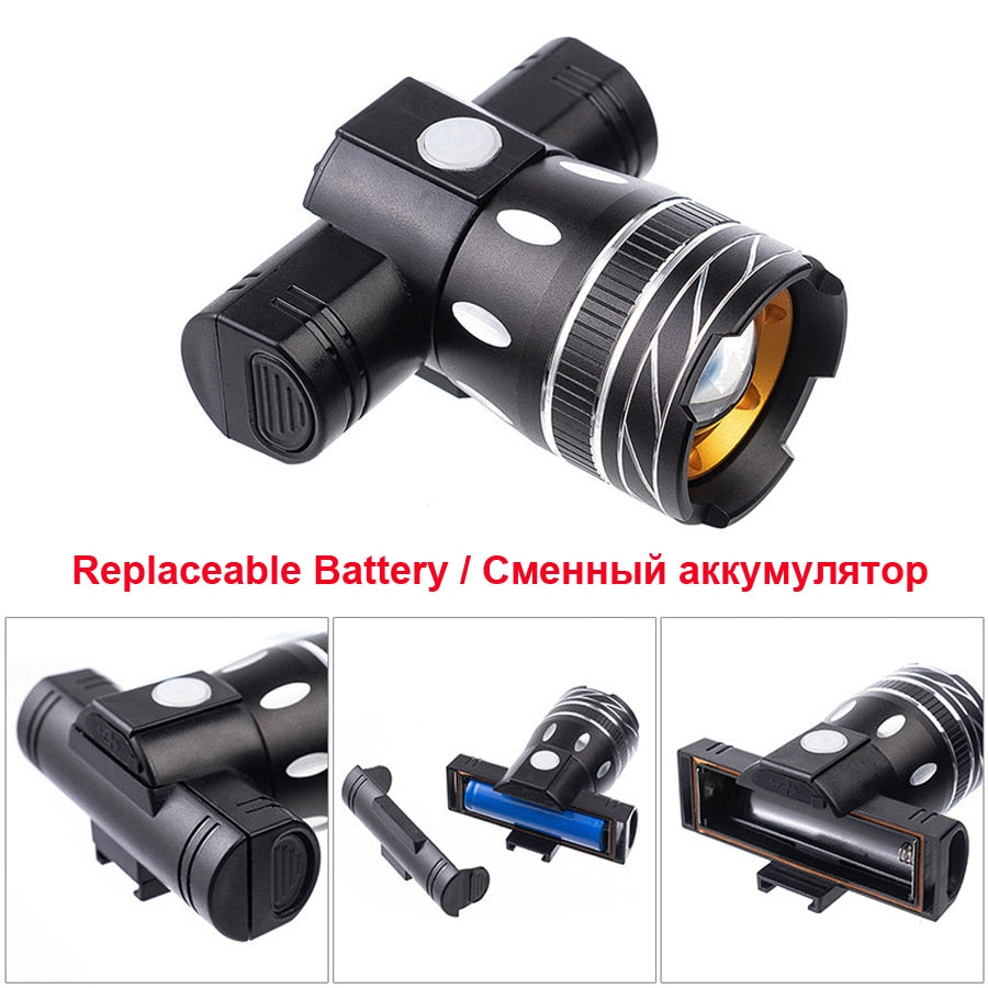 NEWBOLER 5000mAh Bicycle Light Set T6 USB Rechargeable Battery Adjustable Zoom Bike Front Headlight Cycling Lamp with Taillight