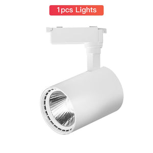 Whole Set LED Track Lights 12/20/30/40W 220V COB Track Lamp Rail Spotlights Track Lighting Fixture Spot Lights for Home Store
