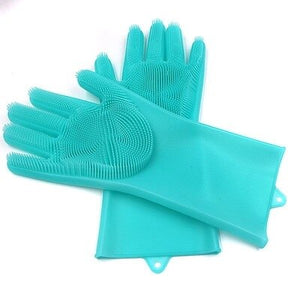 1 paire de gants de nettoyage de vaisselle magique en caoutchouc de Silicone gant de lavage de vaisselle pour ménage épurateur cuisine outil propre gommage