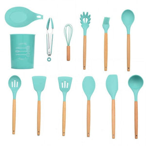 Silicone Kitchenware Cooking Utensils Set Heat Resistant Kitchen Non-Stick Cooking Utensils Baking Tools With Storage Box Tools