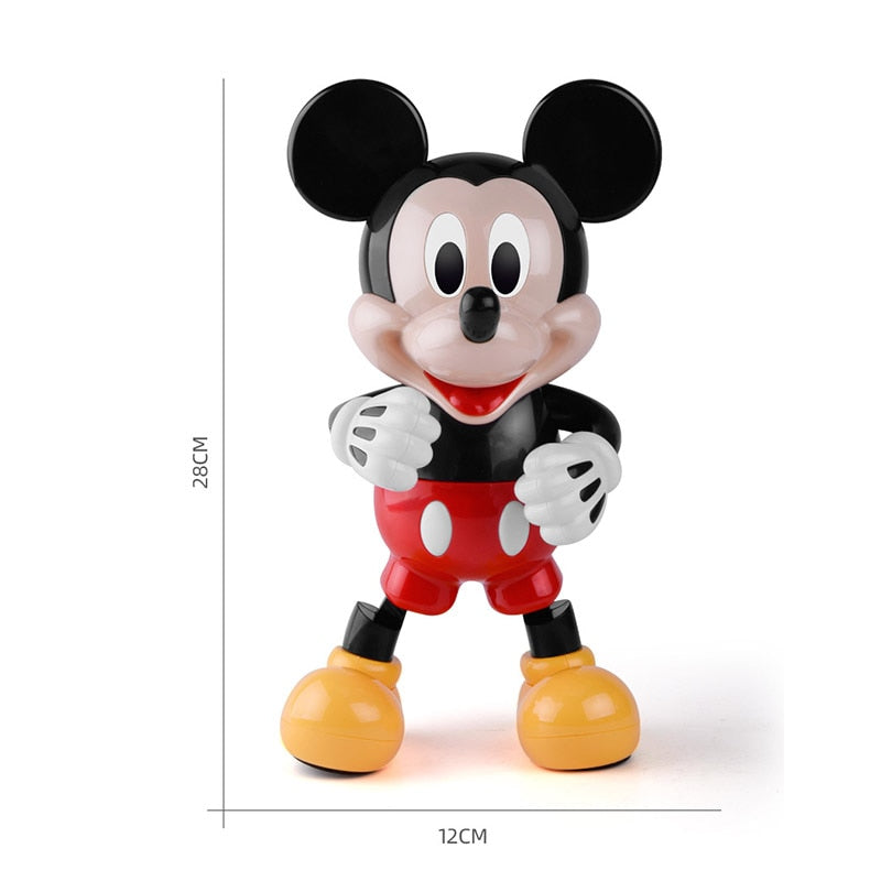 Original Dancing Mickey Mouse with Music Disney Toys Dazzling Shiny Electronic Walking Robot Action Figures Kids Toys 2Y11