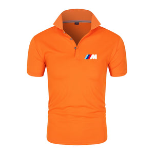 New BMW men polo shirt summer breathable short sleeve power t-shirt high quality lapel loose brand cotton sweatshirt Top Tees