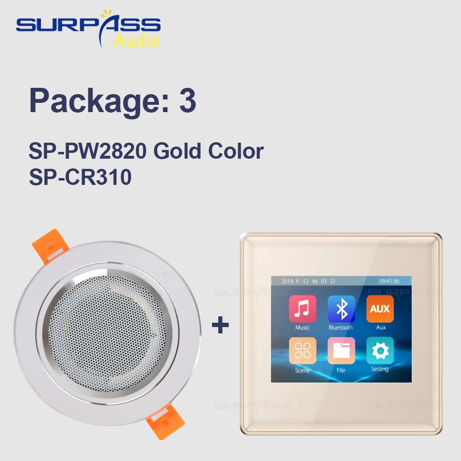 Surpass Audio Background Music In Wall Amplifiers TF/AUX IN Music Player, Bluetooth Digital Stereo Amplifier With Roof Speakers