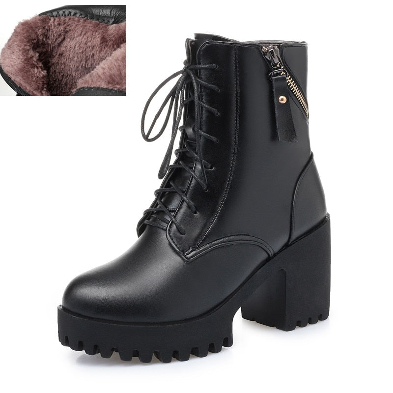 AIYUQI Women bare boots 2020 new genuine leather women boots natural wool warm women winter naked boots winter women shoe