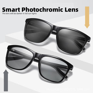 VIVIBEE-lunettes de soleil polarisées | Cadre photochromique, carré classique, caméléon Glaases de Transition, lunettes de soleil à changement de couleur pour hommes