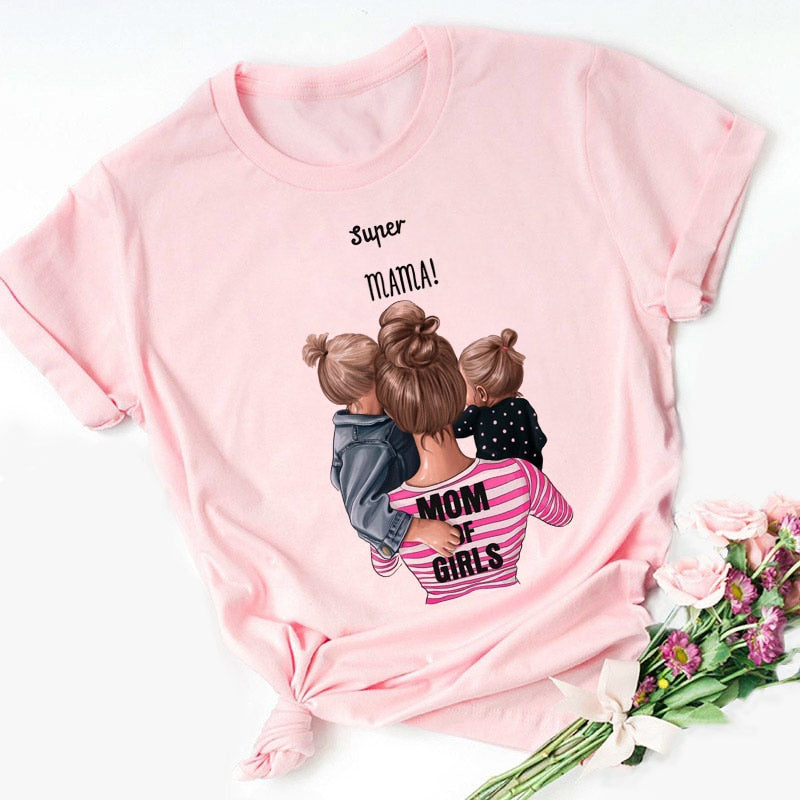 Mother's Love Female Shirt Women Blouses Super Mama Summer 2020 Funny Shein Plus Size Fashion Clothes Harajuku Pink Blouse Women