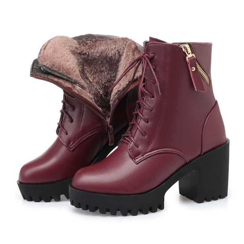 AIYUQI Women bare boots 2020 new genuine leather women boots natural wool warm women winter naked boots winter women shoe