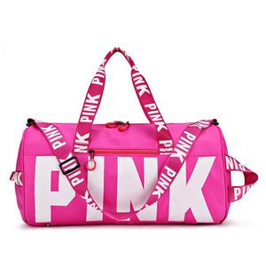 Women Pink Travel Bag Female Fitness Training Duffle Bag for Trip Large Capacity Waterproof Gym Sport Bag
