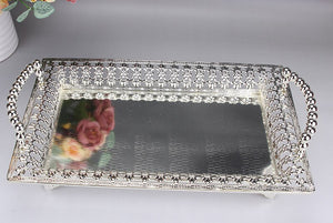 IMUWEN Storage Tray Fruit Plate Jewelry Display Metal Cake Stand Supplies Wedding Plates Party Tableware Home Table Decor