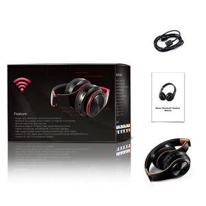 HIFI stereo earphones bluetooth headphone music headset FM and support SD card with mic for mobile xiaomi iphone sumsamg tablet