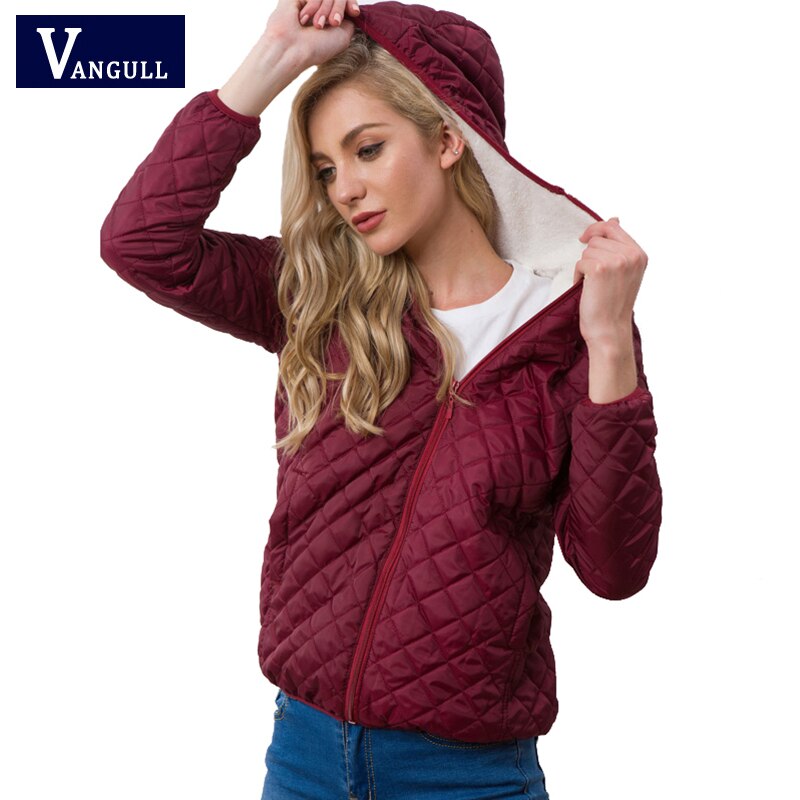 Vangull Women Hooded Jacket Casual Basic Warm Velvet Lamb Parka Coat 2020 Autumn Winter New Solid Light Soft Famale Outerwear