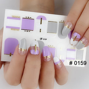 Fashion 31 Designs 3D Full Cover Nail Sticker Waterproof Self-adhesive Nail Art Manicure DIY Decoration Glitter Nail Wraps 2019