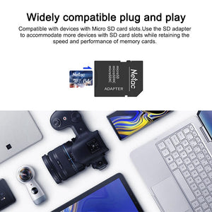 Netac Memory Card micro sd 128GB 32GB 16GB 100MB/S 64GB Micro SD Card адаптер sd Flash Card SD Card Hot Sale P500