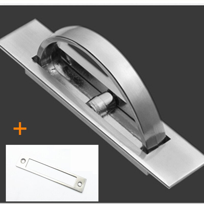 Tatami Hidden Door Handles Zinc Alloy Recessed Flush Pull Cover Floor Cabinet Handle Bright Chrome Dark Furniture Hardware