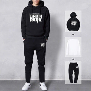 Sets Tracksuit Men Autumn Winter Hooded Sweatshirt Drawstring Outfit Sportswear 2020 Male Suit Pullover 4 Piece Set Casual