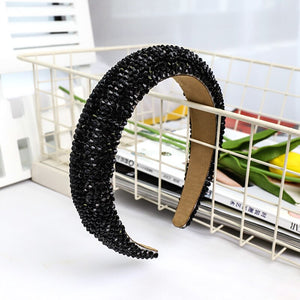 CN Baroque Full Crystal Hair Bands For Women Luxury Padded Diamond Headband Hair Hoop Christmas Gifts Christmas Hair Accessories
