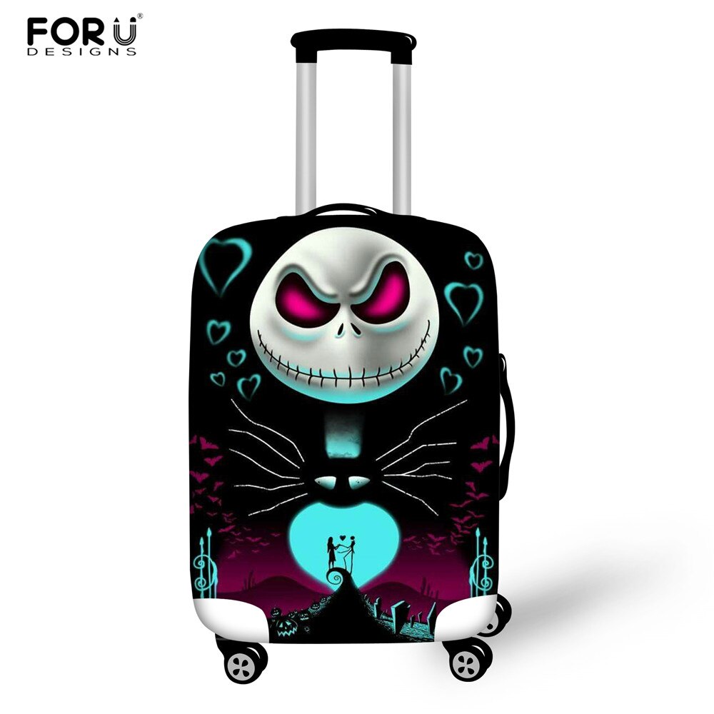FORUDESIGNS Jack Skellington Brand Design Luggage Cover Protector Nightmare Before Christmas Print Travel Elastic Suitcase Cases