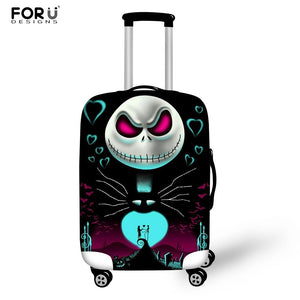 FORUDESIGNS Jack Skellington Brand Design Luggage Cover Protector Nightmare Before Christmas Print Travel Elastic Suitcase Cases