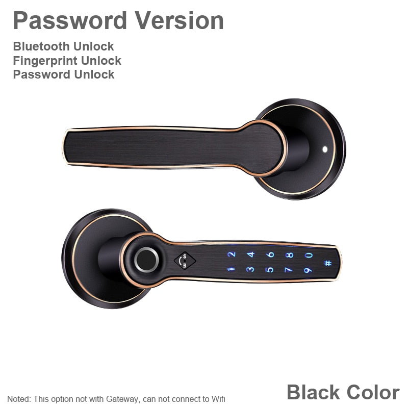 TTLOCK Wifi AI Voice Command Smart Door Lock Bluetooth Fingerprint Support Alexa Google Assistant Easy Replacement 158B